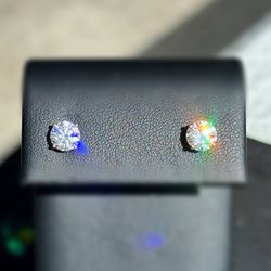 Jewelry Certified 14k solid yellow gold Lab Grown Round Diamond VS2 D color 2.16CTW IGI Martini Stud Earrings