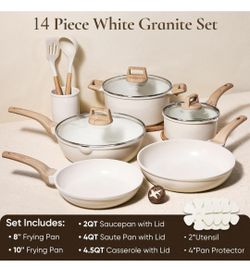  14 Pcs Pots and Pans Set Nonstick,Cookware Set Kitchen Cooking