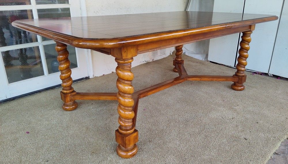 1990s French Barley Twist Style Dining Table