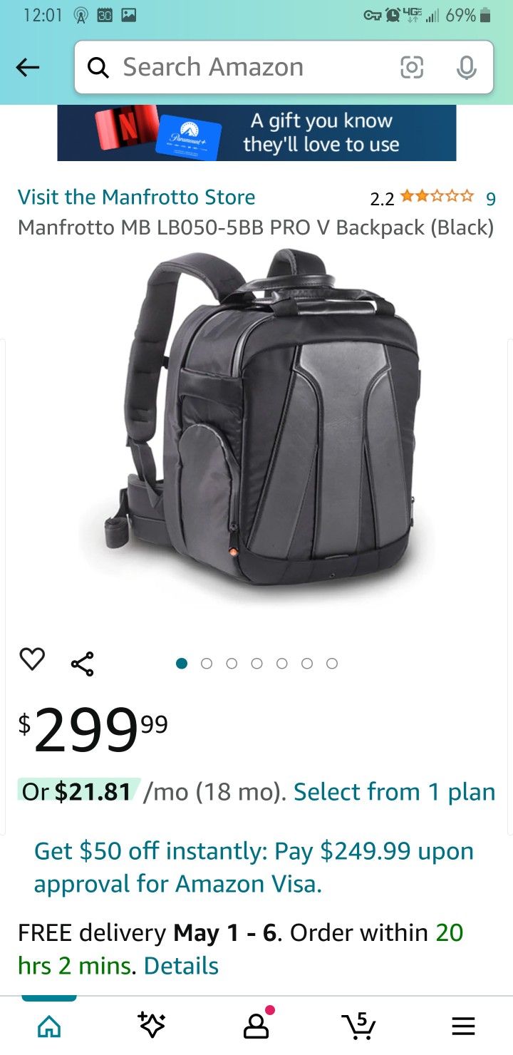 Manfrotto Pro V DSLR Camera Backpack