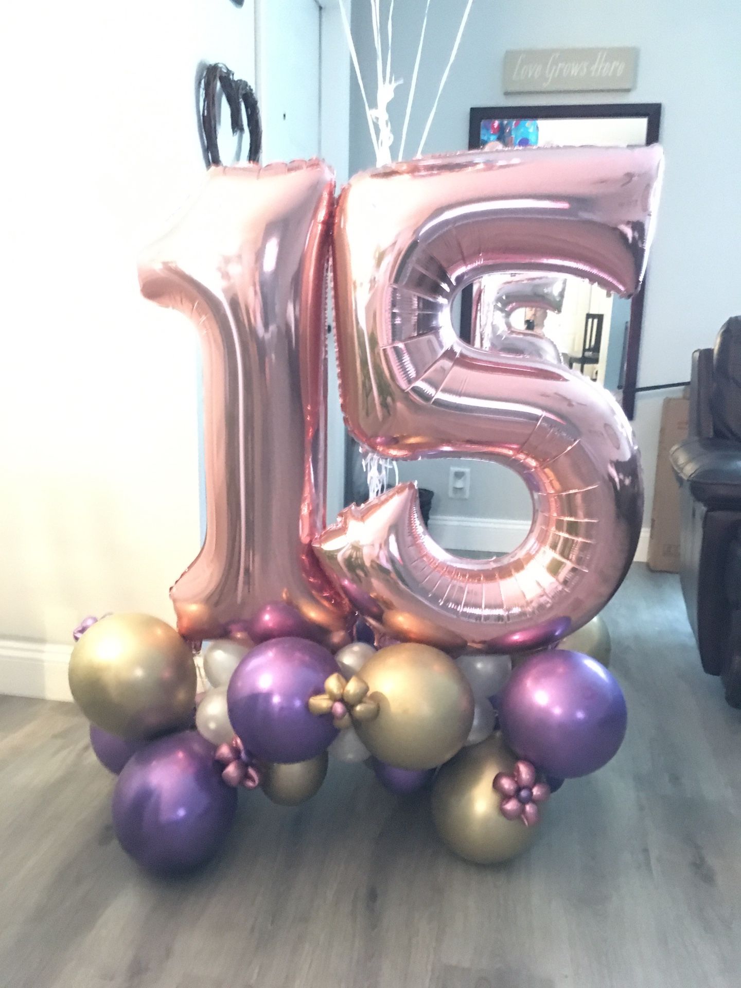 15’s Balloons Rose Gold