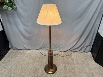 Vintage Twisted Column & Glass Table Floor Lamp
