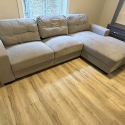 Sectional Grey 3 Seat Sofa With Chaise 