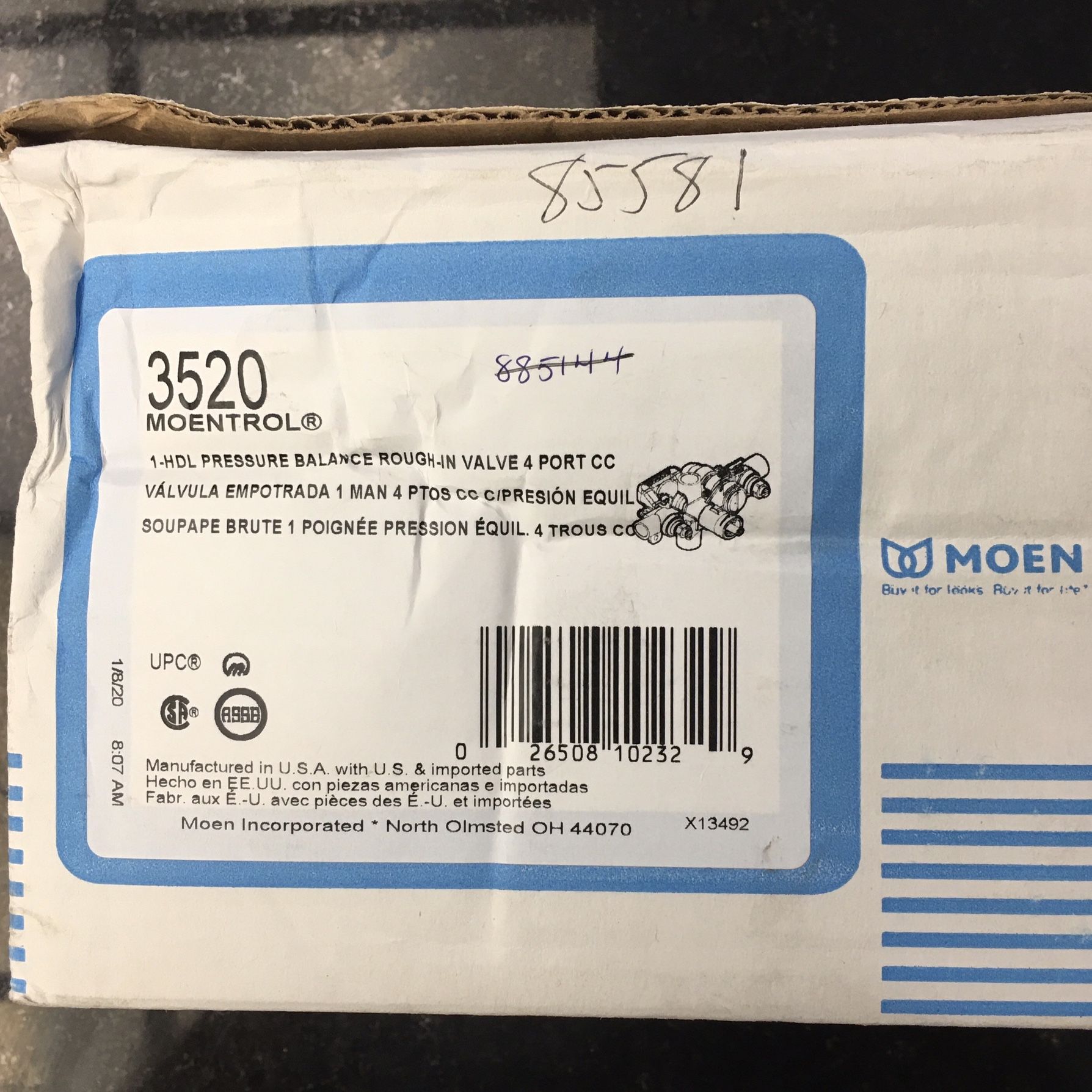 Moen 3520 Rough In Valve