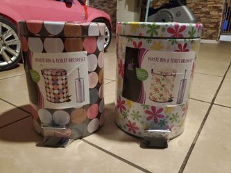 Waste bin and toilet brush set