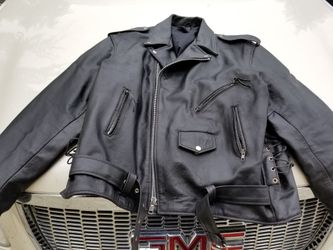 XXL leather police motorcycle jacket