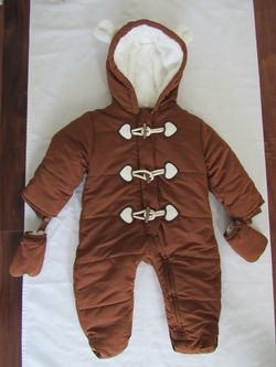 Boys 12/18 Months Brown Snowsuit