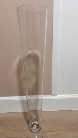 24 Inch Clear Glass Trumpet Vases