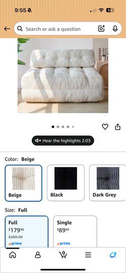Foldable Sofa Bed, Convertible sleeper chair with pillow foldable mattress
