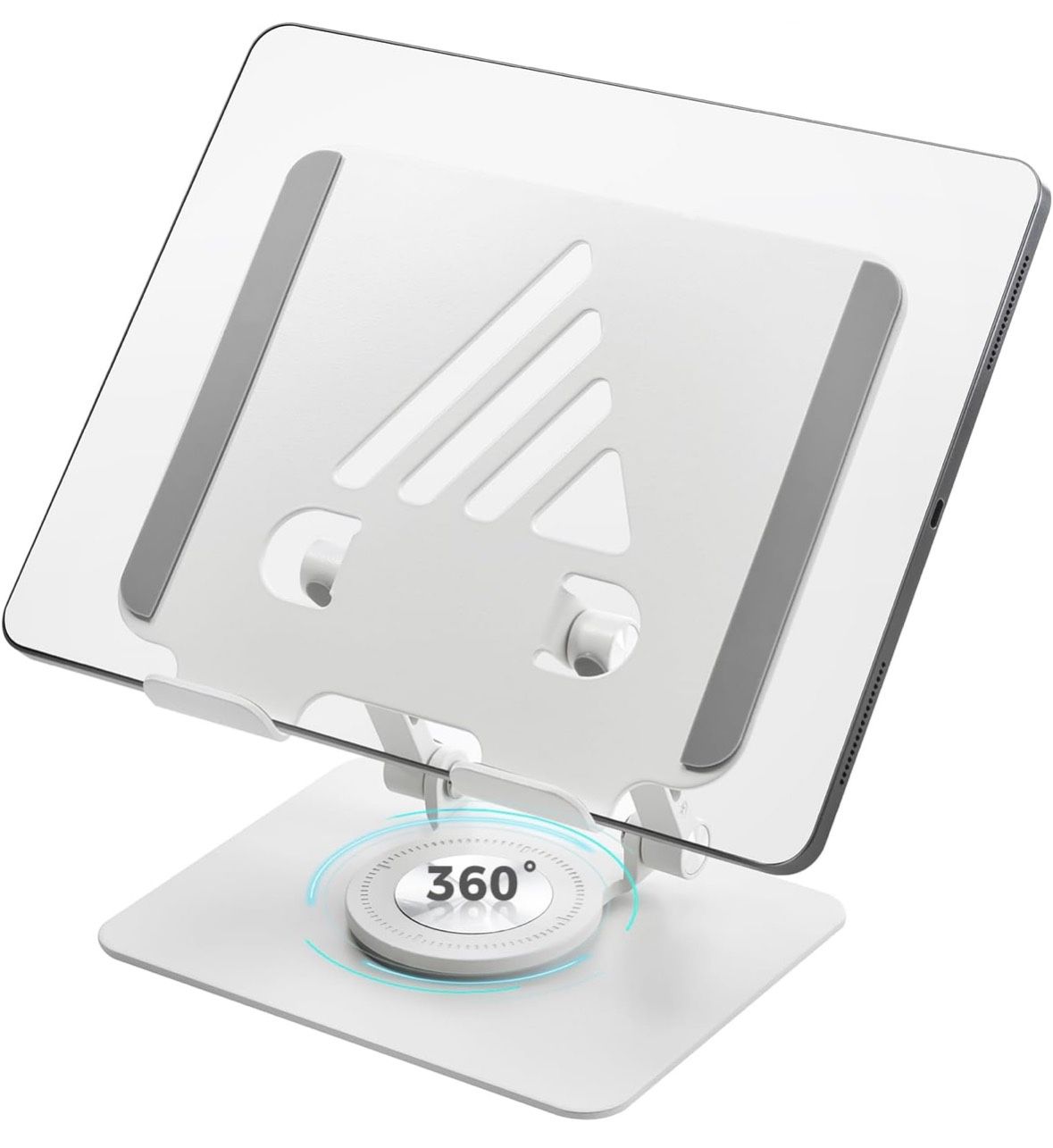 Tablet Stand for Desk, Adjustable Monitor Stand with 360° Rotating Base