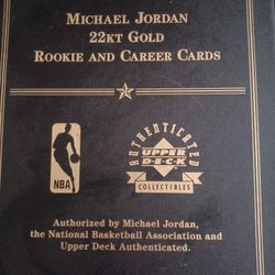 Danbury Mint Upper Deck 22kt Gold Michael Jordan Rookie And Career Cards 