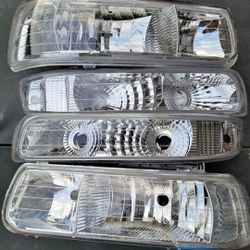 99-02 Silverado 00-06 Suburban Tahoe Headlights Luces Faros Micas Calaveras Focos
