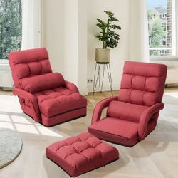 Costway Folding Floor Massage Chair Lazy Sofa with Armrests Pillow