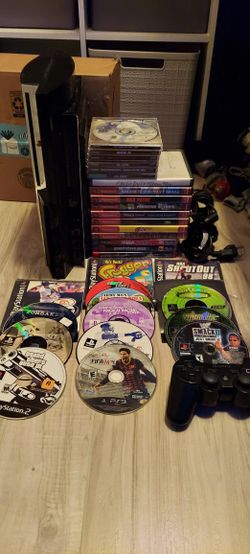 PlayStation 3 bundle or individual items - hardware backwards compatible  with PS2, PS2 memory card adapter, controllers, many games to choose from.  for Sale in Corral De Tie, CA - OfferUp