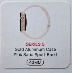 Apple Watch Series 5 (40mm) in a Gold Aluminum Case with a Pink Sand Sport Band