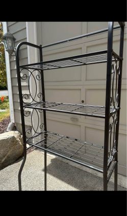 3 tier black metal bathroom shelf