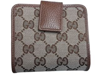 Gucci Gg Logo Snap Front Zip Wallet Beige / Tan Wallet