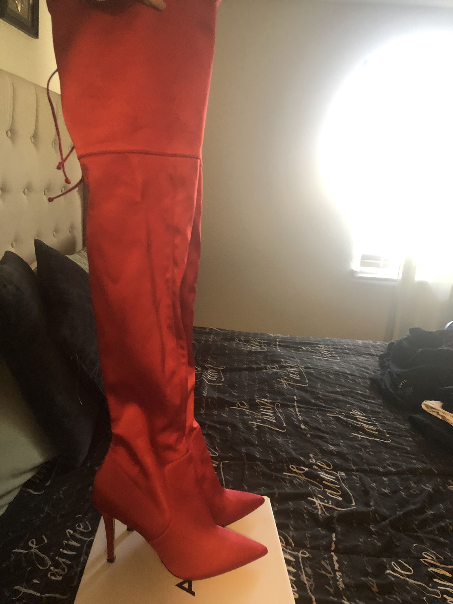 Aldo, Red thigh boot, very comfortable, size 9