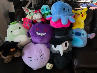 12 Assorted Squishmallows and Stuffies