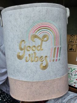 Good Vibes Felt Storage hamper