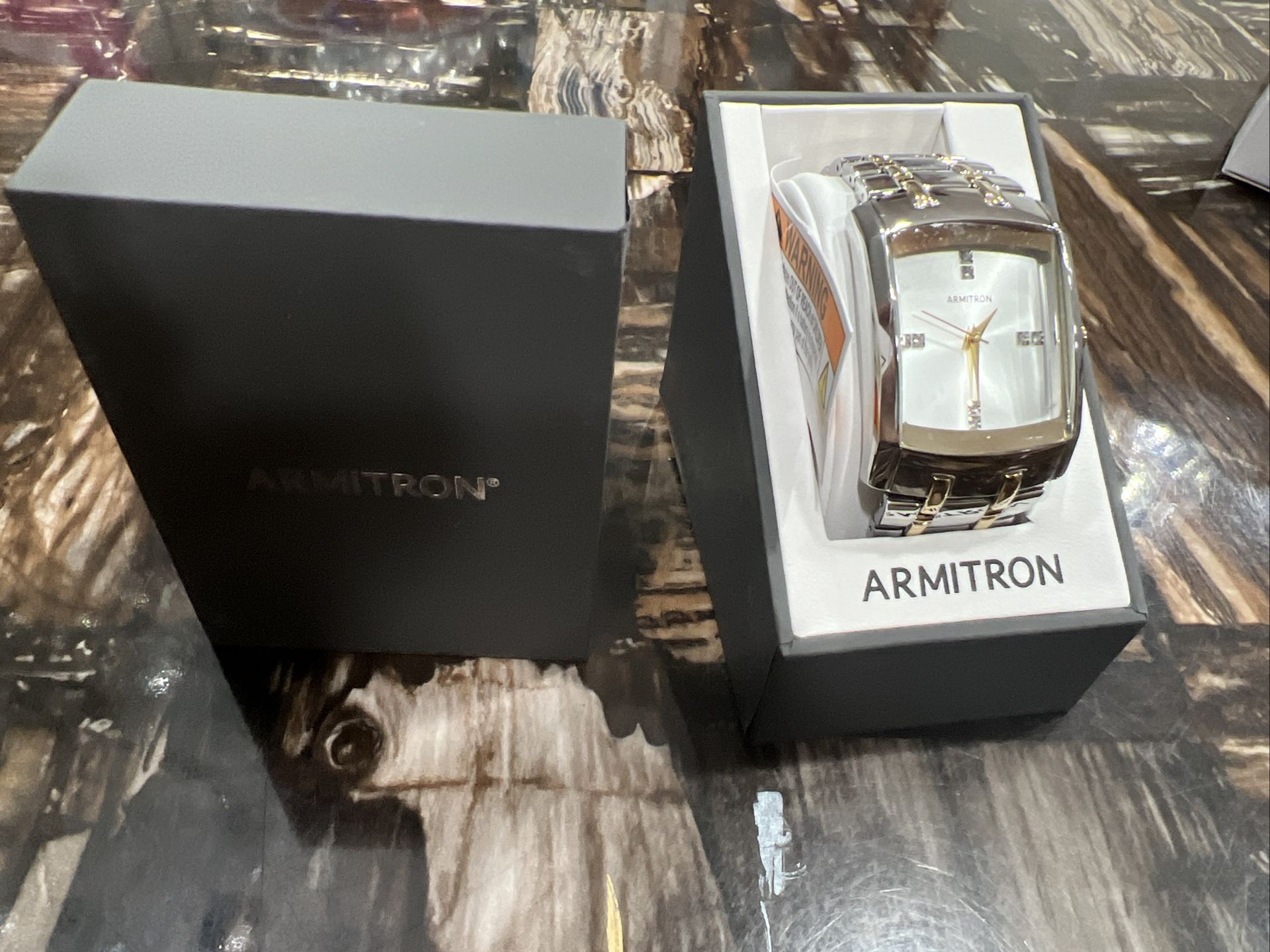 Armitron Men 20/4507SVTT Genuine Crystal Stainless Steel 33mm Watch Two Tone