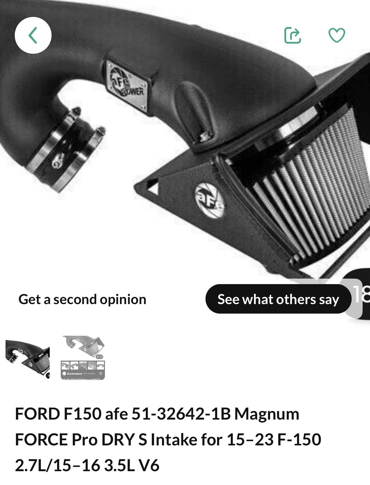 Cold Air Intake System F150 2.7L