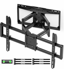 monTEK Heavy Duty TV Wall Mount for 37-90 inch TV up to 165lbs, 4X Load Tested, Full Motion with Dual Articulating Arms, Tool-Free Tilt, Swivel & Exte