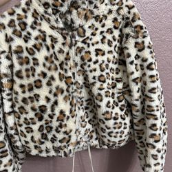 Victoria’s Secret pink leopard print for crop jacket small new