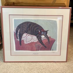 T. LORD CHAIR TOP CAT FRAMED PRINT