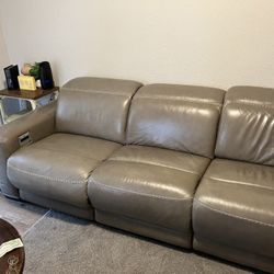 Correze 3-Piece Dual Power Leather Reclining Modular Sofa