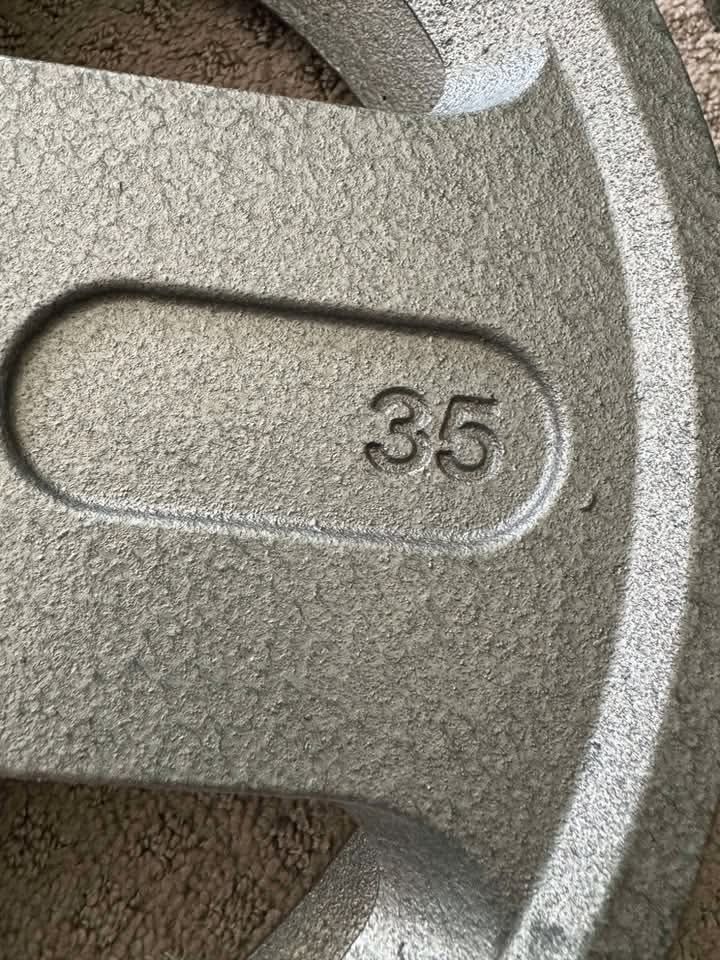 35lb Cast Iron 2" Olympic Weights (sold as a PAIR)