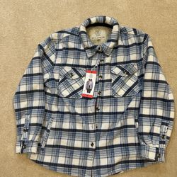 NEW Women's Long Sleeve Plaid Super Plush Sherpa Lined Fleece Shirt Jacket Medium