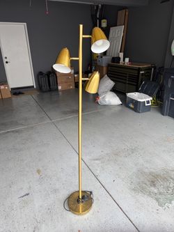 Floor Lamp, Gold Color, 3 Lamps