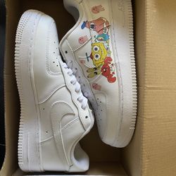 Nike Air Force 1 sneakers with a SpongeBob size 8 women