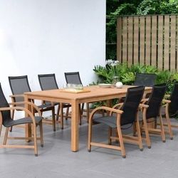 BRAND NEW Rectangular Table Outdoor 7 Piece 100% FSC Certified Wood Dining Set
