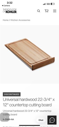 Kohler countertop Sink cutting board. NEW!!