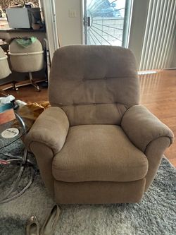 Tan Fabric Recliner Armchair