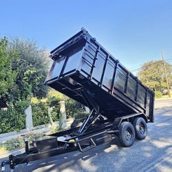 BRAND NEW DUMP TRAILER HEAVY 2026 DUTY 14X8X4 SCISSOR HOIST 8 TONS, SET RAMPS, LED LIGHTS, TOOL BOX,ROLLING TARP,SPARE TIRE,JACK 7000 LBS,2 LADDERS SI