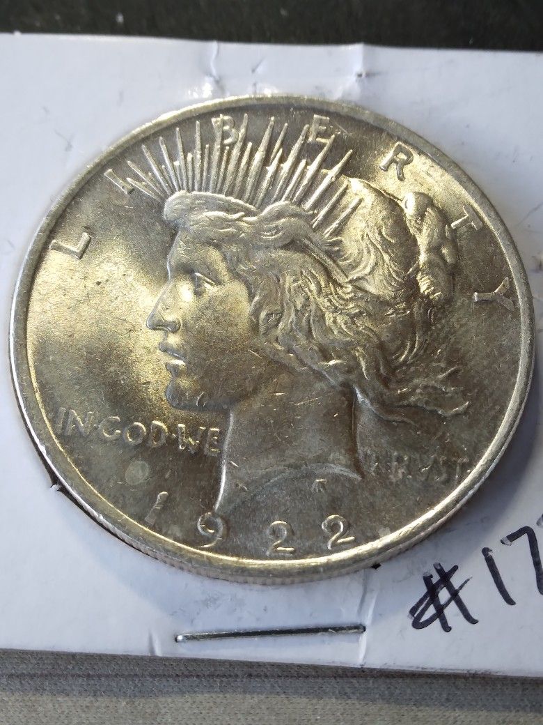 1922 BU PEACE DOLLAR 