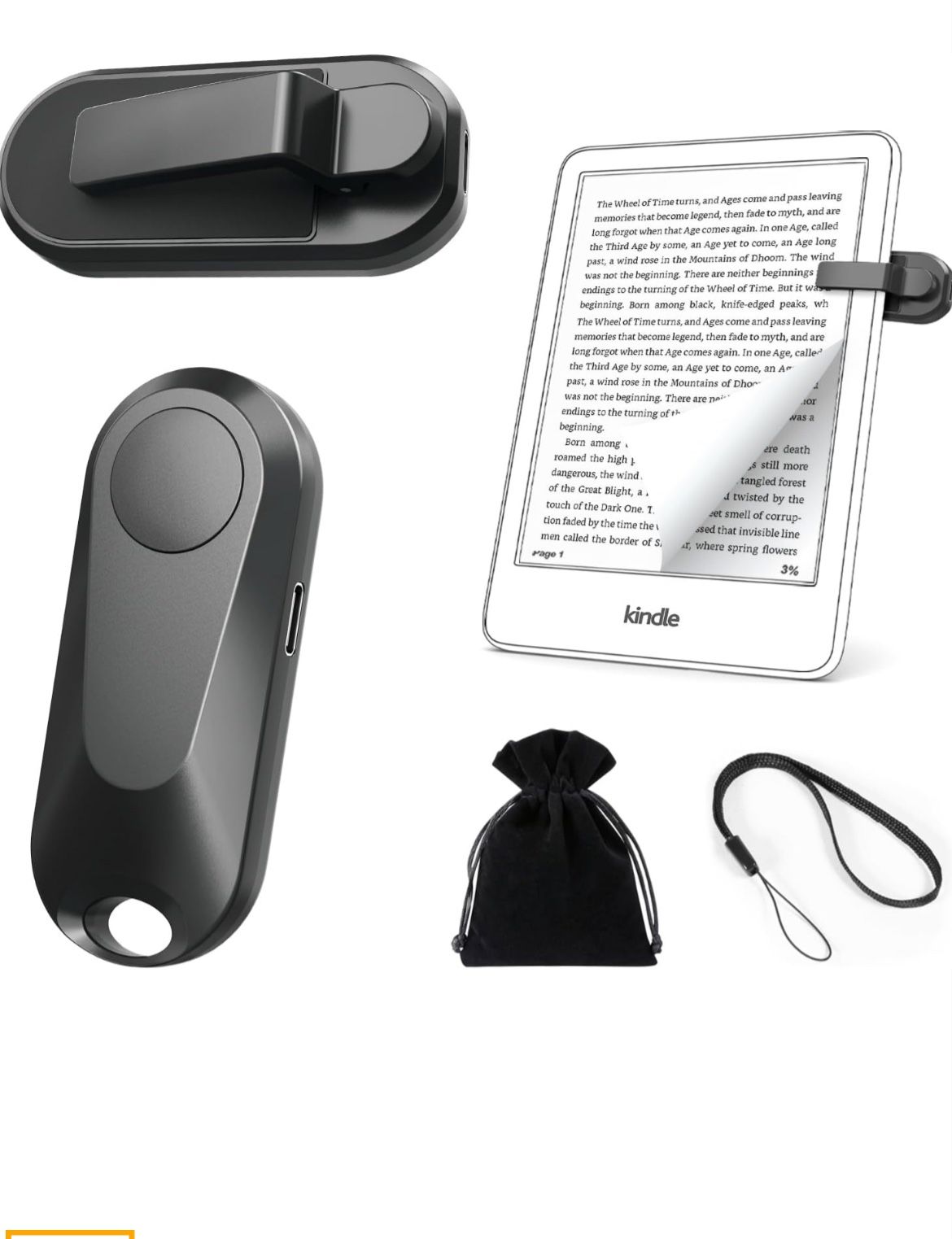  Page Turner for Kindle Paperwhite,Remote Control Page Turner for Kindle Oasis Kobo iPad,Kindle Accessories for Reading in Bed Cam