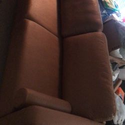 Mid century Modern Suede Couch 