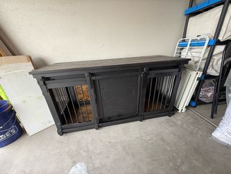 Double or single pet kennel furniture piece