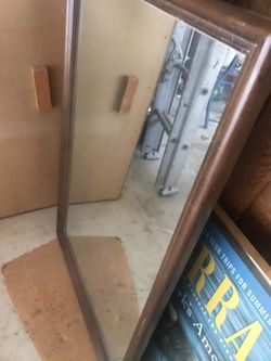 Bigger size mirror in walnut frame