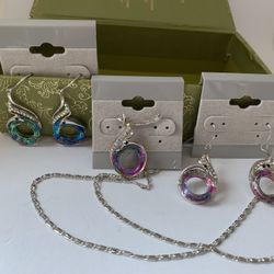 Rainbow 🌈 Phoenix Necklace & Earrings $12