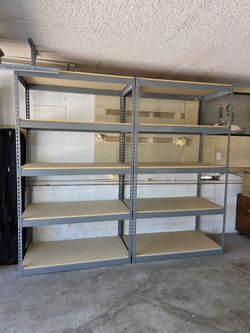 5 Tier Shelving 48 in W x 24 in D American Made Used Heavy Duty Steel Boltless Storage Racks Delivery Available