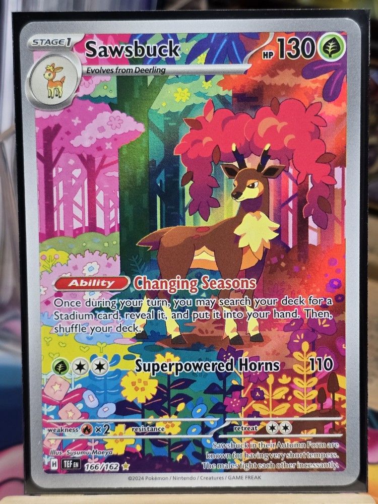 POKEMON Sawsbuck Illustration Rare 166/162 Sv05: Temporal Forces