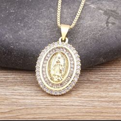Gold Plated Mary Necklace