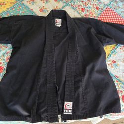 Kids Size 0 Black Uniform Martial Arts Tae Kwon Do Karate Top And Bottom