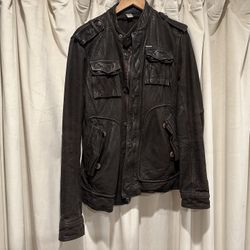 DIESEL Leather Jacket Men Medium