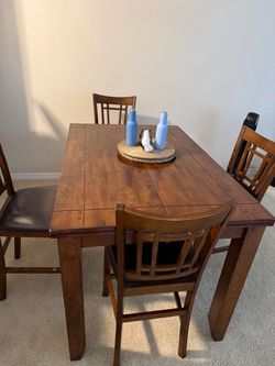 Dark brown wood table